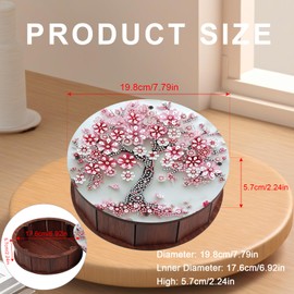 JZHYOAN Diamond Art Snack Box with Lid for Family, DIY Wood Container Organizer, Item Holder, Movie Snack Tray Organizer for Relaxing, Leiture, Home Living Room Bedroom Restaurant-Tree