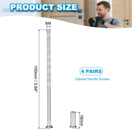 PATIKIL Cabinet Handle Screws M4x100, 20 Set Break Away Screws Drawer Pull Screw Phillips Drive Flat Countersunk Head Bolts with Sleeve for Door Handle Lever