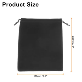 sourcing map 5pcs Headphone Pouch, Headset Carrying Bag, Portable Headphone Storage Protection Travel Pouch, Soft Drawstring Velvet Over-Ear Headphones Bag for Classroom, Black, M