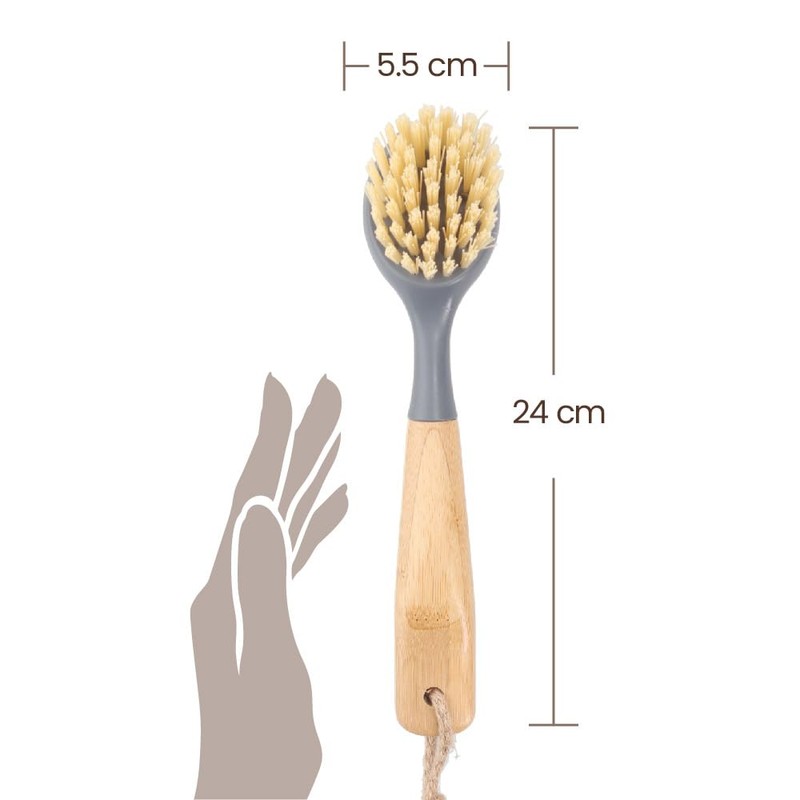White Magic Eco Basics Cast Iron Brush – Ergonomic Bamboo