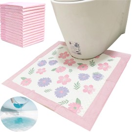 Toilet Floor Protector From Urine 15 Pack Disposable Toilet Mats Provides Ideal Liquid Absorption Great for Toilet Training or Keeping Your Floors Clean (Printed Mats)