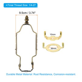 PATIKIL 8 9 10 11 Inch Lamp Harp Kit with End Piece Adjustable Lampshade Holder with 3/8 IP E26 Lighting Base for Table Floor Lamp Lighting Bronze