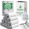 200 Counts 4 Gallon Trash Bag Drawstring Small Trash Bags,
