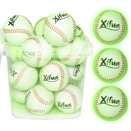 17 Pack Light Up T Ball, Light Up Foam Baseball Toys for Kids Toddlers 3-10, Glow in The Dark Tee Ball, Portable Toddler Outdoor Toys for Barkyard Camping, Gifts for Boys Girls