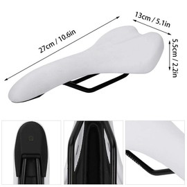 Bicycle Saddle, Bicycle Seat PU Bicycle Cushion Pad Bicycle Accessories for Road Bike Mountain Bike (White)