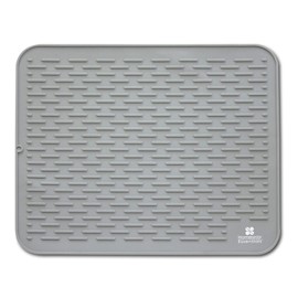 Silicone Dish Drying Mat - 30 x 24 - 3XL Large Dish Drying Mat, Counter top Mat, Dish Draining Mat, Sink Mat, Large Silicone Trivet (3XL, GREY)