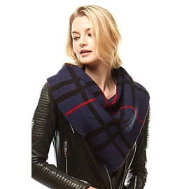 ScarvesMe Women's Plaid Check Knit Tube Neck Warmer Scarf