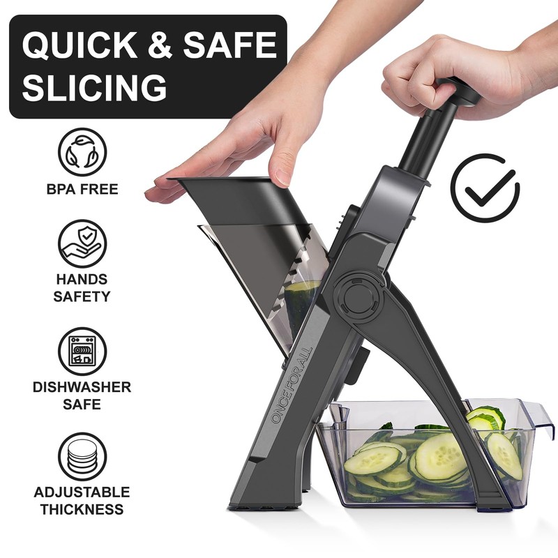 SupMaKin Safe Mandoline Slicer for Kitchen, Potato Slicer for Chips,