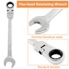 Piutouyar 22mm Flex-Head Ratcheting Wrench, Professional Metric Ratchet Wrench Combination