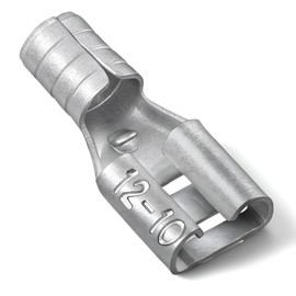 Otoolling 100 Pcs High Temperature Female Non Insulated Spade Connectors, 12-10 Gauge Quick Disconnect, 1/4" Female Tab Wire Splice Connectors for Strong Crimps in Electrical Wire Terminals
