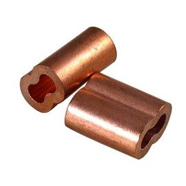 FEHR Copper Duplex Crimp Swage Sleeves for Steel Wire Rope Cable: 3/64”, 1/16”, 3/32”, 1/8”, 5/32”, 3/16”, 1/4"", 5/16”, 3/8” (25, 5/32"")