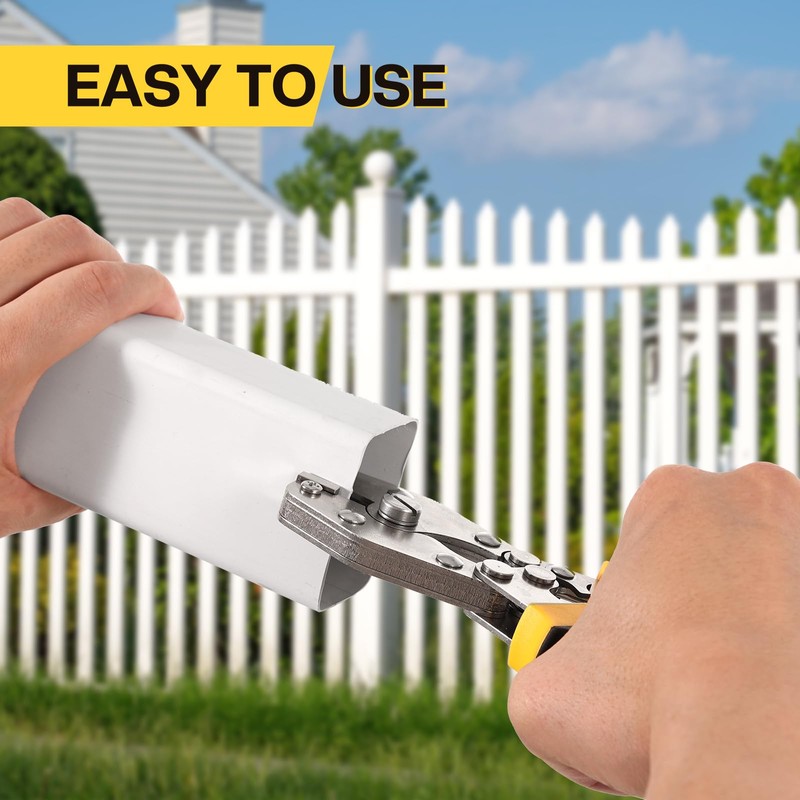 Vinyl Fence Rail Notcher, Heavy-Duty 3/8" Slot Punch Tool for