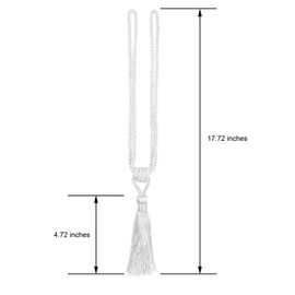 Fenghuangwu - Alzapaños de cortina con borlas, alzapaños de cuerda, hechos a mano para cortina hechos de poliéster, paquete de 2 unidades, color blanco