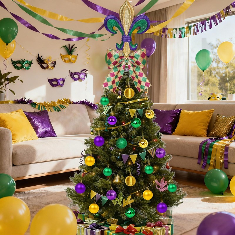 22 Pcs Mardi Gras Tree Decoration Set Mardi Gras Ornaments