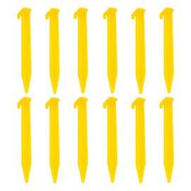 12PCS Plastic Tent Stakes Camping Accessories Camping Tent Stakes Heavy Duty Sand Stakes for Beach Ground Stakes Tent Poles for Camping, Backpacking, Hiking Tent, Hammocks and Outdoor Canopy