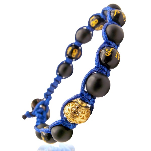 Samsara Tibetan Buddhist Bracelet - Shamballa with Matte Onyx and