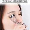Silver Handheld Eyelash Curler Clip Portable Long Lasting Metal Silicone