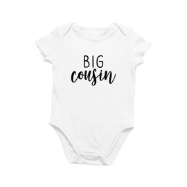 Printique Organic GOTS Certified Baby Onesie Unisex Bodysuit 0-18 months - Big Cousin | Family Baby Announcement (Big Cousin, 9-12 Months)