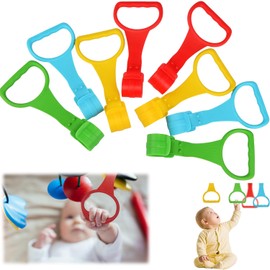 LQUCWEPP Lqucwepp 8PCS Baby Pull up Rings,Walk Assistant,Baby Walker, Baby Crib Hanging Rings for Kids Walking Training Tool,Multi Color, No Ordor