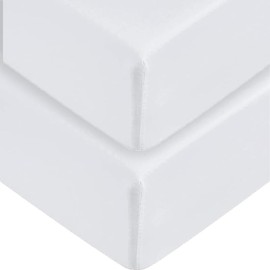 2 x Extra Deep Fitted Bed Sheets 40 cm 16 Inch Deep - 16inch Non Iron Easy Care Soft Brushed Microfibre Fabric Shrinkage and Fade Resistant, White-4FT Small Double