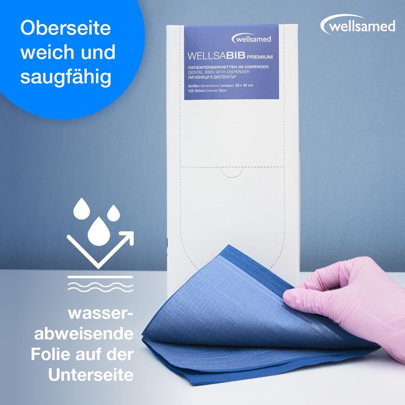 wellsamed Patient Napkins Pack of 125 in Dispenser 3-Ply 33