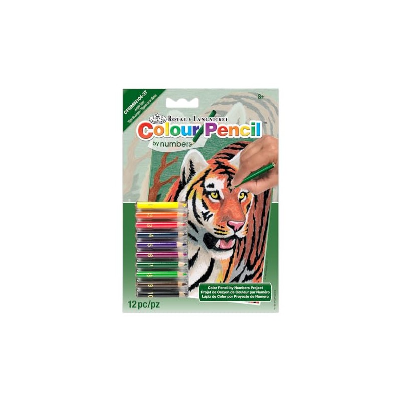 Darice Mini Color Pencil by Number Kit 5" x 7"-Jungle