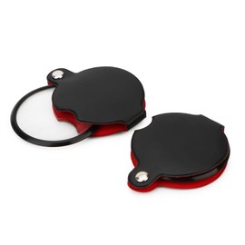 Magnifying Glass, Pocket Folding Loupe with Protective Leather Case 6X Magnifiation Glass for Elders Reading, Antique Lovers,Science, Jewelry Identification