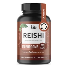 Reishi Mushrooms Life 360 180 Cpsulas Con Hongo Reishi Sin Sabor                                                                                      