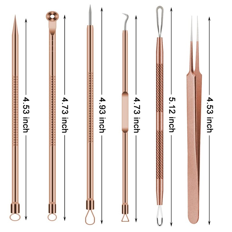 Pimple Popper Tool Kit, 6 Pcs Blackhead Remover Acne Needle