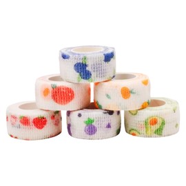 6 Pack Self Adhesive Bandage Wrap Cute Fruit Print Elastic Cohesive Stretchy Sport Grip Tape for Finger Wrist Toe Vet Wraps