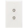 Morris 85021 Double F Connector Wall Plate, White
