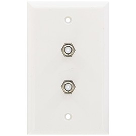 Morris 85021 Double F Connector Wall Plate, White