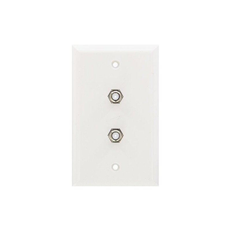 Morris 85021 Double F Connector Wall Plate, White