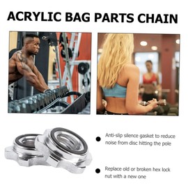 Sosoport 4pcs Anti-Slip Nuts Collars Dumbbell Security Nuts Security for Barbell Easy Install Remove