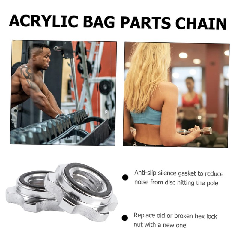 Sosoport 4pcs Anti-Slip Nuts Collars Dumbbell Security Nuts Security for