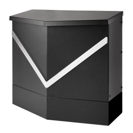 Weatherproof Wall-Mount Locking Mailbox for Outdoor Use - Heavy-Duty Anti-Theft Secure Metal Mail Drop Box with Commercial-Grade Key Lock, Large Capacity (13.4x12.4x4.3)-Rust-Resistant Black