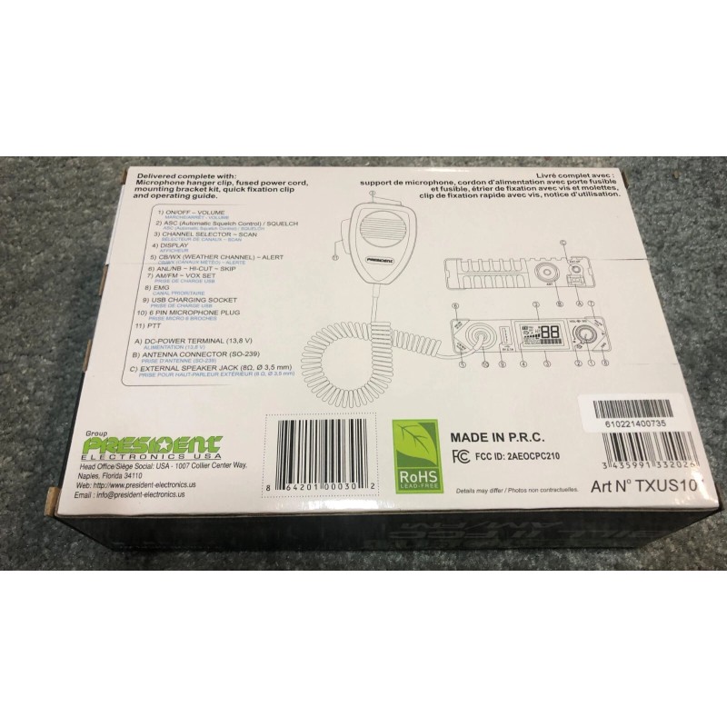 President Bill II FCC AM/ FM Ultra Compact 7 Color