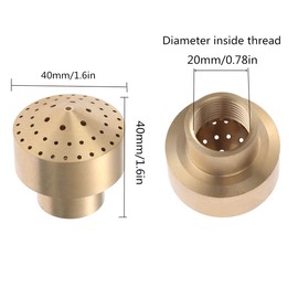 Hicello Water Fountain Nozzle Spray, 1/2" Brass DN15 Sprinkler Head, Pond Column Water Spray Head for Garden Pool Amusement Park Museum Library