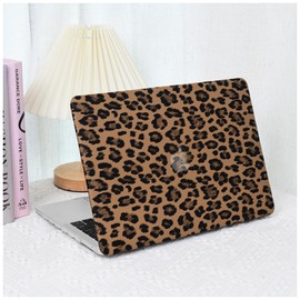 BYCeke for Cheetah Print MacBook Pro 16 inch Case 2024-2021 M4 M3 M2 M1 A3403 A3186 A2991 A2780 A2485,Leather Animal Pattern Hard Shell&Keyboard Cover for MacBook Pro 16 M4 Plastic Cases,Leopard Brown
