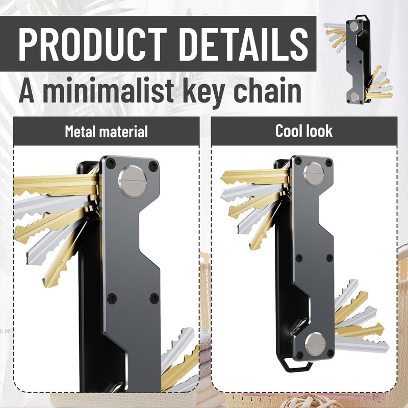 Hebterrka Key Holder for Key Ring, Minimalist Pocket Key Ring,