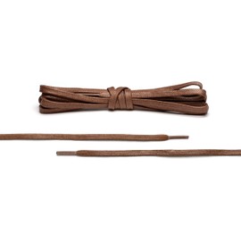 Premium Flat Waxed Cotton Boot Laces - Cobbler's Choice Shoe Laces - Durable and Beautiful Laces! Light Brown