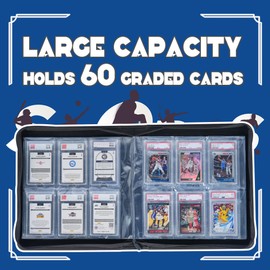 D DACCKIT Graded Card Binder, Holds 60 Graded Cards, Premium Graded Card Slab Binder with Sleeves for Sports Baseball Graded Card - Classic Turquoise