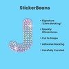 StickerBeans® Rhinestone Alphabet Letter Sticker J - Unique Sparkly Design