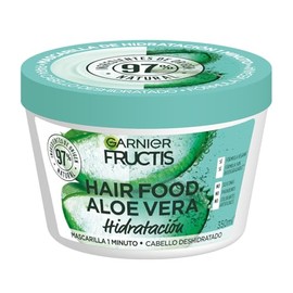 Garnier Fructis Hair Food Aloe Vera Mascarilla para Cabello Deshidratado 350ml, Tratamiento de Hidratación Profunda, Fórmula 98% de Origen Natural, Vegana y Sin Siliconas ni Parabenos