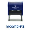 INCOMPLETE Teacher Self Inking Rubber Stamp (Blue Ink) - Medium
