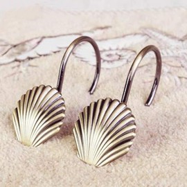 Love Creative Bronze Shower Curtain Rings Heavy Duty Rustproof Stainless Steel Shower Curtain Hooks,Set of 12 Hooks