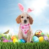 ADOGGYGO Easter Dog Bandana, Pink Rabbit Pattern Dog Scarf, Premium