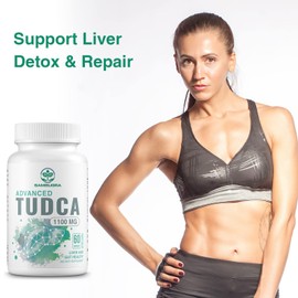 Advanced TUDCA 1100mg - Ultra Strength Bile Salt TUDCA Supplements, 3rd Party Tested TUDCA Liver Supplements for Liver Cleanse Detox and Repair, 240 Capsules (Pack of 4)