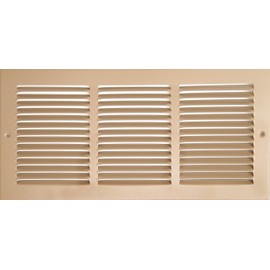 HVAC Premium 16'' x 8'' [Duct Opening] Flat Stamped Steel Return Air Grille - Sidewall and Ceiling - HVAC Vent Duct Cover - Brown [Outer Dimensions: 17.75''w X 9.75''h]
