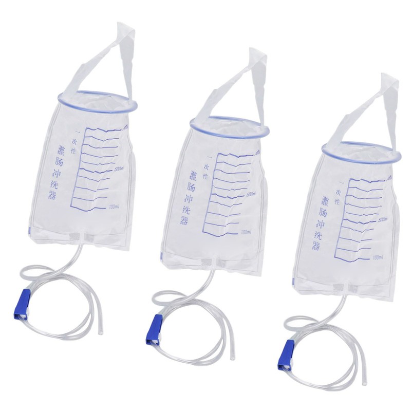 10PCS Enema Bag Set 1000ML Silicone Reusable Hangable Enema Cleaner